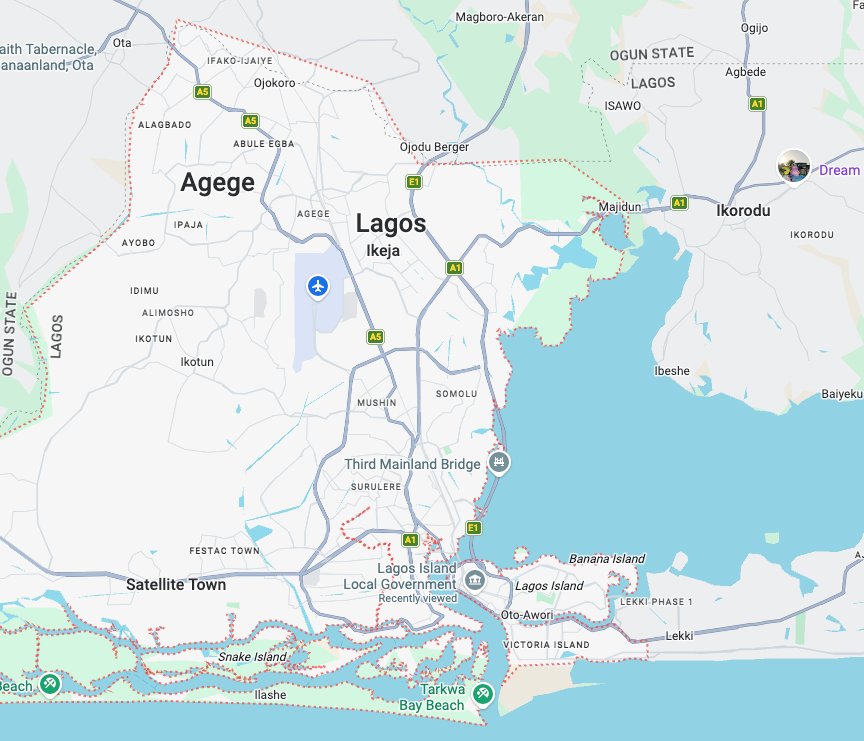Map of Lagos